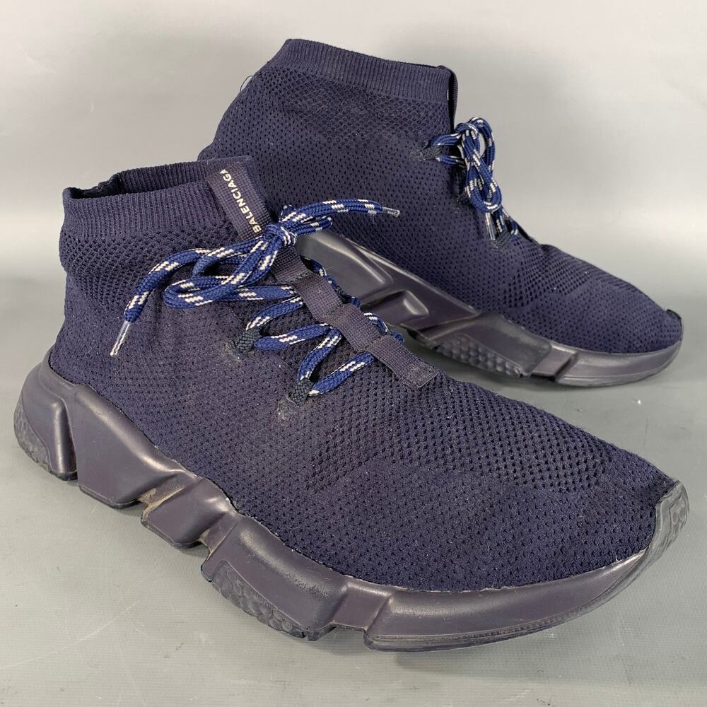 BALENCIAGA Navy Mesh Runner Sneakers
